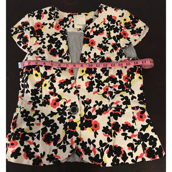 Anthropologie Elevenses Dahlia Pressed Floral Blazer - Size 6 - Picture 6 of 10